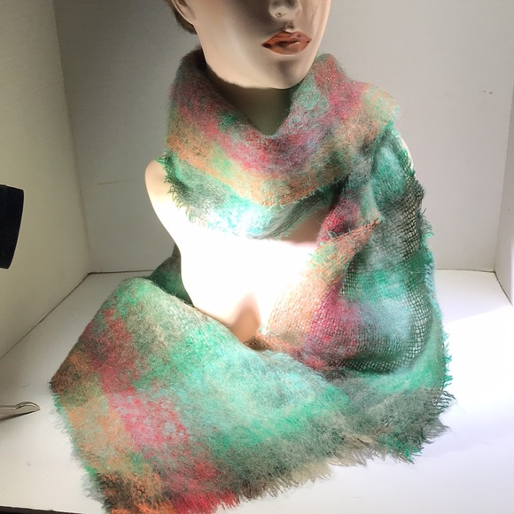 Vintage 70-80’s Donegal Design Ireland mohair scarf 72” - Picture 2 of 4